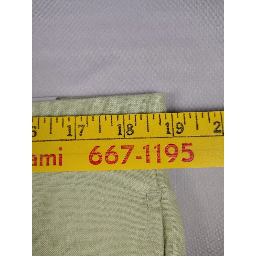 Paul Fredrick Pants Mens 37x30 Sage Green 100% Linen Flat Front NWT Chino Casual